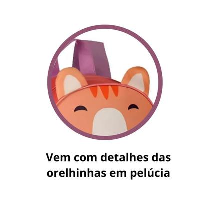 Imagem de Mochila De Costas Gata Gatinha Infantil Pets Oficial C/ Orelhinhas Em Pelúcia - Resistente - Clio