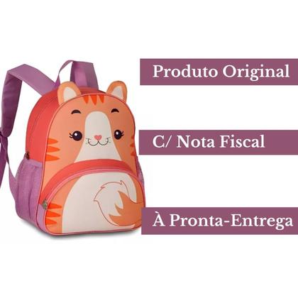 Imagem de Mochila De Costas Gata Gatinha Infantil Pets Oficial C/ Orelhinhas Em Pelúcia - Resistente - Clio