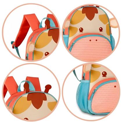 Imagem de Mochila De Costas Girafa Girafinha Infantil Pets Oficial C/ Orelhinhas Em Pelúcia Resistente - Clio