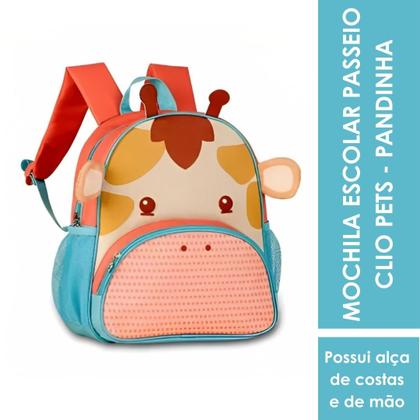 Imagem de Mochila De Costas Girafa Girafinha Infantil Pets Oficial C/ Orelhinhas Em Pelúcia Resistente - Clio