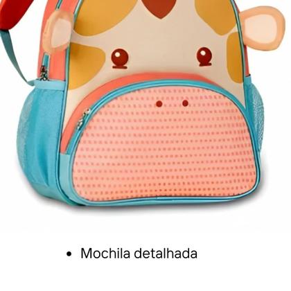 Imagem de Mochila De Costas Girafa Girafinha Infantil Pets Oficial C/ Orelhinhas Em Pelúcia Resistente - Clio