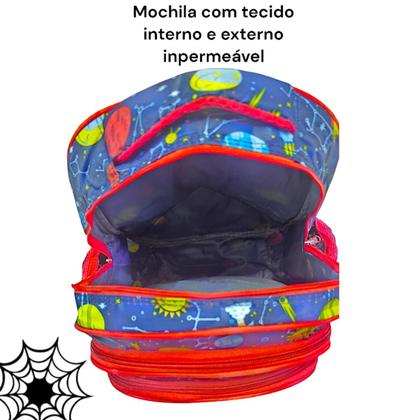 Imagem de Mochila De Costas Homem Aranha Menino Escolar Infantil