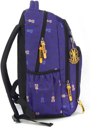 Imagem de Mochila de Costas Juvenil Lilás Notebook Wandinha Violoncelo