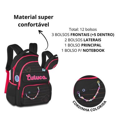 Imagem de Mochila de Costas Luluca Luliker Youtuber Reforçada P/ Notebook - Clio