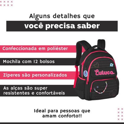 Imagem de Mochila de Costas Luluca Luliker Youtuber Reforçada P/ Notebook - Clio