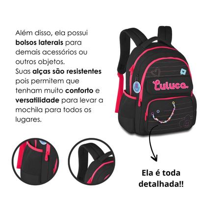 Imagem de Mochila de Costas Luluca Luliker Youtuber Reforçada P/ Notebook - Clio
