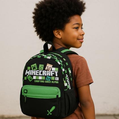 Imagem de Mochila De Costas Minecraft Creeper Infantil Escolar Passeio Viagem Meninos Creche