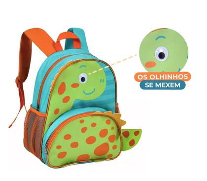 Imagem de Mochila de Costas Oficial Clio Pets Dinossauro com Estojo Duplo Original