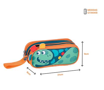 Imagem de Mochila de Costas Oficial Clio Pets Dinossauro com Estojo Duplo Original