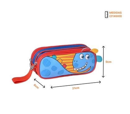 Imagem de Mochila de Costas Oficial Clio Pets Dinossauro com Estojo Duplo Original