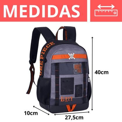 Imagem de Mochila De Costas One Piece Anime Juvenil Ideal Para Escola/ Passeio Confortável Para Uso Diário Volta Às Aulas - Clio