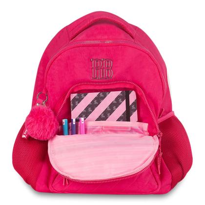 Imagem de Mochila de Costas Rebecca Bonbon 17” RB24515 Crinkle com Matelassê com Bolso Antifurto e chaveiro Personalizado