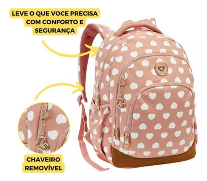 Imagem de Mochila De Costas Rosa Coraçao Colorup - Seanite