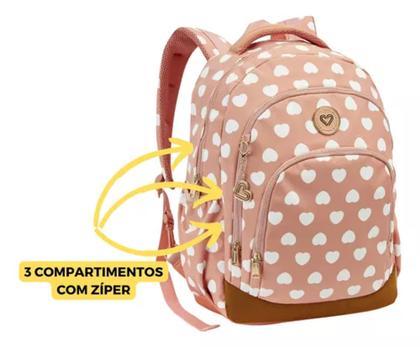 Imagem de Mochila De Costas Rosa Coraçao Colorup - Seanite