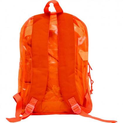 Imagem de Mochila De Costas Transparente Neon Laranja Ref:CG3412