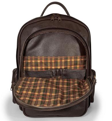 Imagem de Mochila De Couro Legítimo Para Notebook Grande Espaçosa