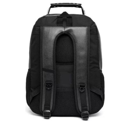 Imagem de Mochila de Couro Preta Grande Notebook Escolar Masculina/Feminina