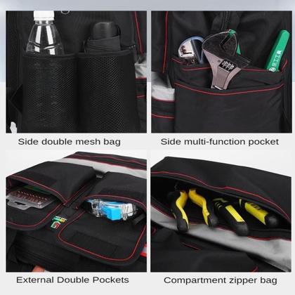 Imagem de Mochila de ferramentas grande premium impermeável base emborrachada refletiva