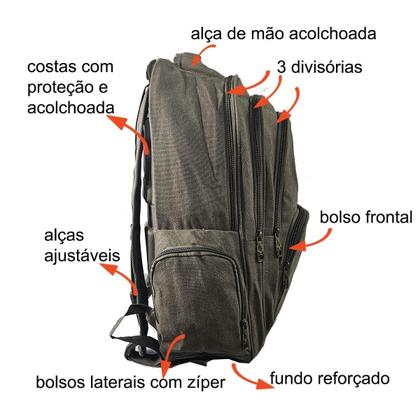 Imagem de Mochila De Lona Robusta Com Proteção Eva Note 17 Kv2218