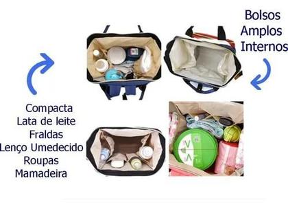 Imagem de Mochila de Maternidade Bolsa Mamãe Bebê Multifunção Saída
