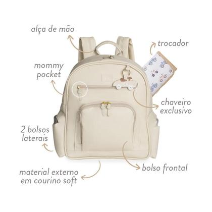 Imagem de Mochila de Maternidade MasterBag Noah Carrinhos Marfim