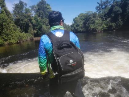 Imagem de Mochila de Pesca Fishing Bag Pesca Brasil C/ 3 Estojos Costuras Resistentes