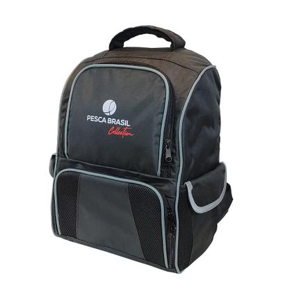 Imagem de Mochila de Pesca Fishing Bag Pesca Brasil C/ 3 Estojos Costuras Resistentes