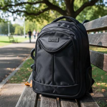 Imagem de Mochila De Poliéster Para Notebook Com Cabo De Aço Preta
