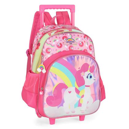 Imagem de Mochila De Rodas Escolar Menina Com Carrinho Unicorio Up4you