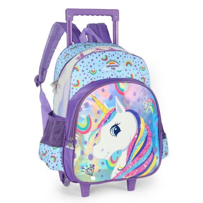Imagem de Mochila De Rodas Escolar Menina Com Carrinho Unicorio Up4you