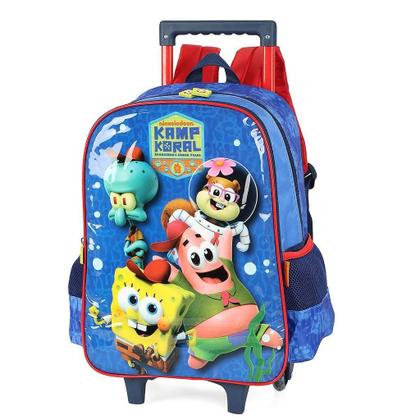 Imagem de Mochila de Rodinha Com Alça Luxcel Bob Esponja Azul