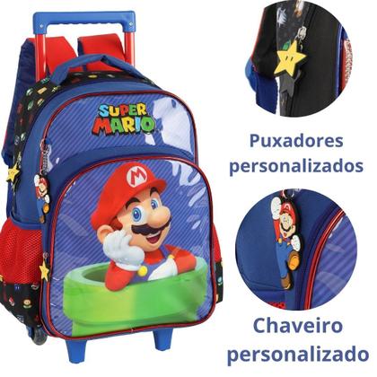 Imagem de Mochila de Rodinha Escolar Infantil Super Mario Bros