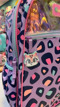 Imagem de Mochila de Rodinha Infantil Puket  Onça Fantástica Lilás