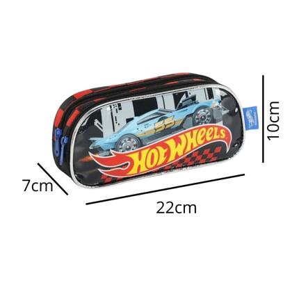 Imagem de Mochila de Rodinha Lancheira Estojo Preto Hot Wheels Luxcel