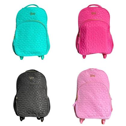 Imagem de Mochila de Rodinhas Escolar Flores Matelassê 24L YINS
