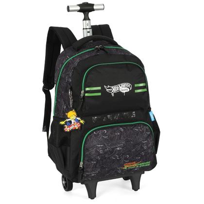 Imagem de Mochila de Rodinhas Escolar Juvenil Hot Wheels VERDE