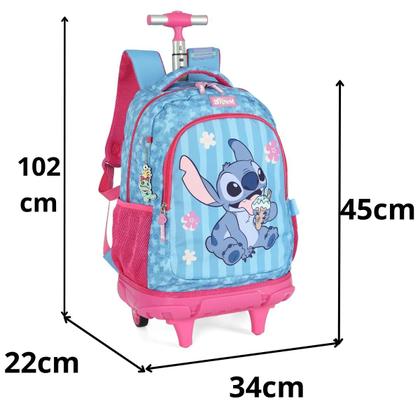 Imagem de Mochila de Rodinhas Escolar Juvenil Stitch Angel