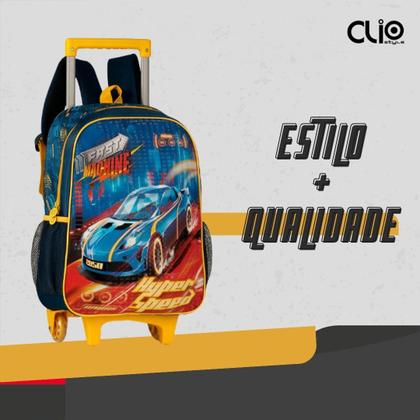 Imagem de Mochila De Rodinhas Fast Machine Carro Carrinho Infantil Escolar/Passeio - Clio