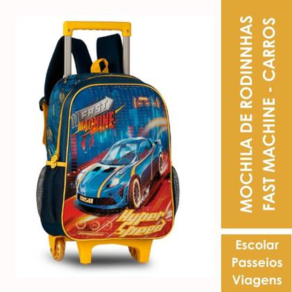 Imagem de Mochila De Rodinhas Fast Machine Carro Carrinho Infantil Escolar/Passeio - Clio