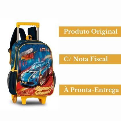 Imagem de Mochila De Rodinhas Fast Machine Carro Carrinho Infantil Escolar/Passeio - Clio
