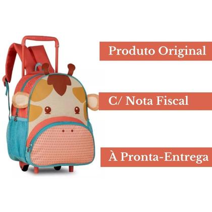 Imagem de Mochila De Rodinhas Girafa Girafinha 15'' Infantil Pets Zoo Oficial - Super Resistente - Clio