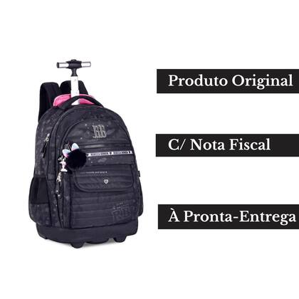 Imagem de Mochila de Rodinhas Rebecca Bonbon Oficial C/ Chaveiros Escolar Juvenil - Clio