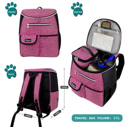 Imagem de Mochila de viagem para cães PetAmi Airline aprovada rosa