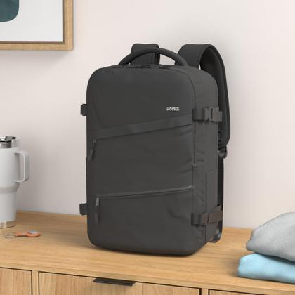 Imagem de Mochila de viagem para laptop HOMIEE para homens e mulheres preta