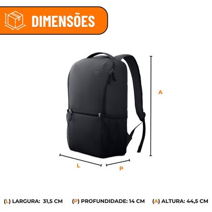 Imagem de Mochila Dell EcoLoop Essential CP3724 na Cor Preta com Capacidade para Notebook de até 15,6 polegadas