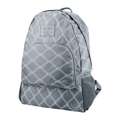 Imagem de Mochila Dobrável Para Viagem Estampa Listrada Jacki Design Cinza