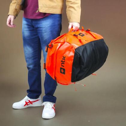 Imagem de Mochila Duffle Bag 90L Laranja para Viagens Camping Nautika
