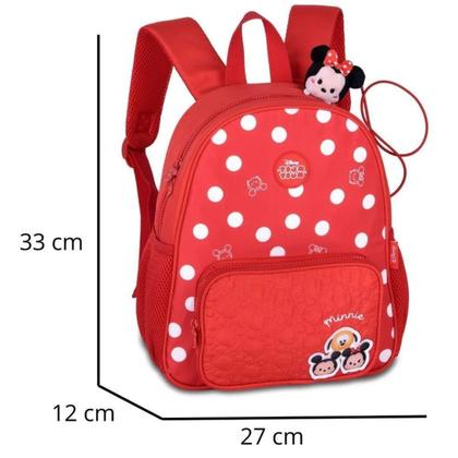Imagem de Mochila Escola Creche Passeio Infantil Pequena Tsum Tsum Disney Minnie Oficial Vermelha