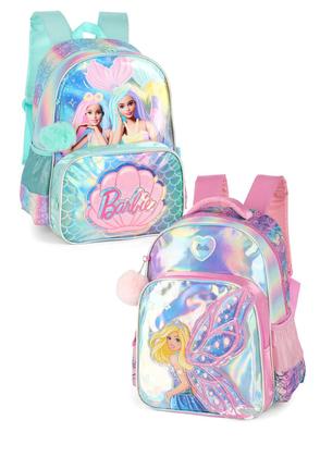 Imagem de Mochila Escolar Alça Barbie Fada Holográfico Rosa - Luxcel