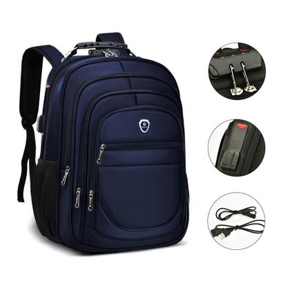 Imagem de Mochila Escolar Bolsa Executiva Grande Espaço para Notebook Cabo Fone de Ouvido e USB Alça de Mão